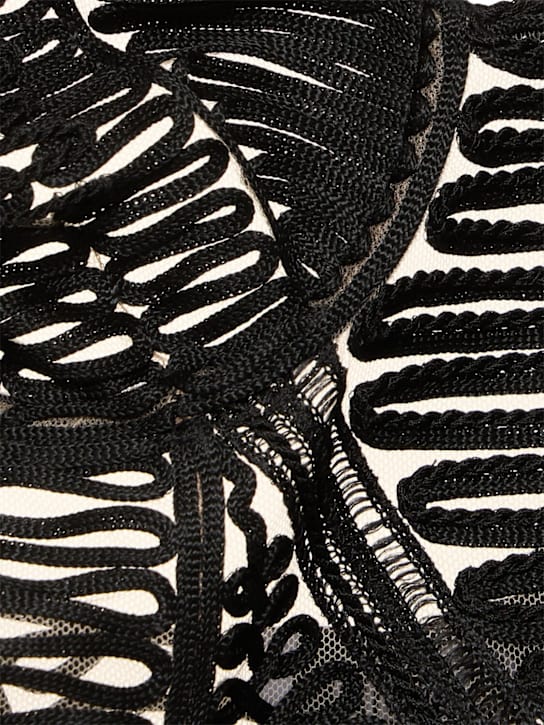 The Attico Embroidered sheer tulle bodysuit