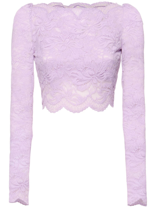 Rabanne Long sleeve lace crop top