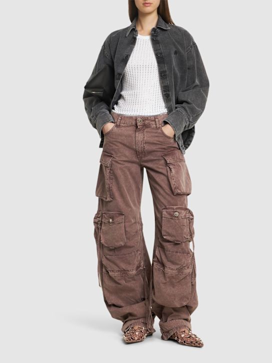 The Attico Crystal embellished jersey tank top