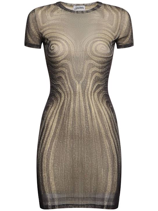Jean Paul Gaultier Mesh spiral printed mini dress