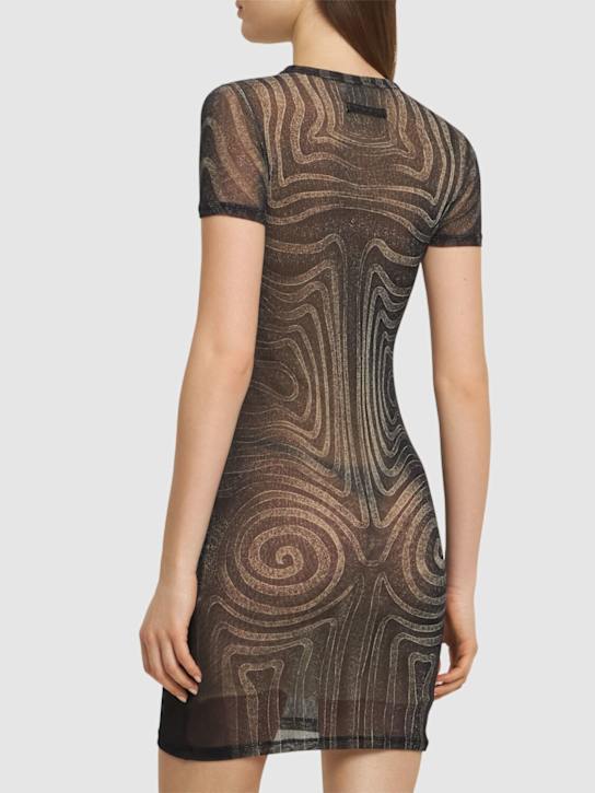 Jean Paul Gaultier Mesh spiral printed mini dress 3 Jean Paul Gaultier Mesh spiral printed mini dress
