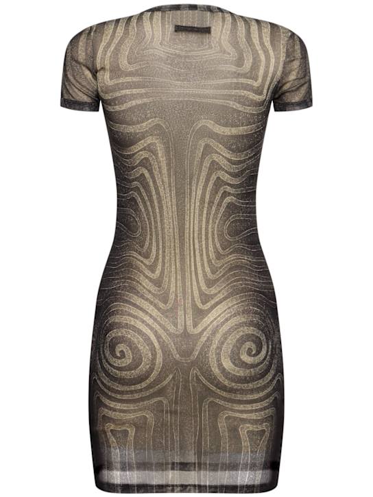Jean Paul Gaultier Mesh spiral printed mini dress 4 Jean Paul Gaultier Mesh spiral printed mini dress