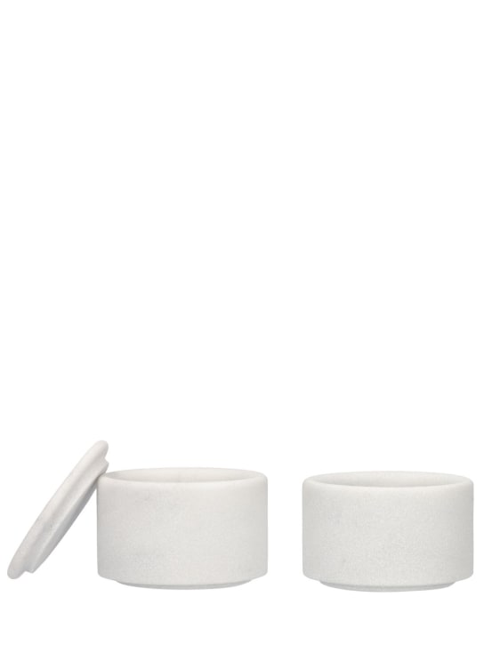 Salvatori Sale & Pepe marble containers w/ lids