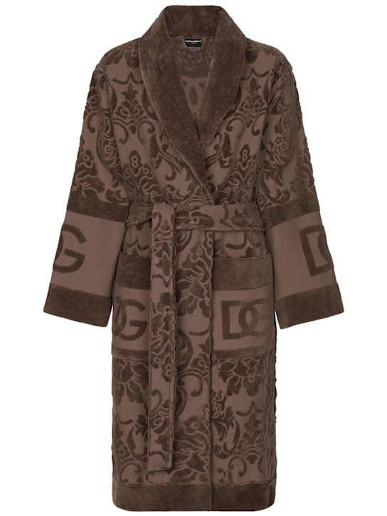 Dolce&Gabbana Logo jacquard cotton bathrobe