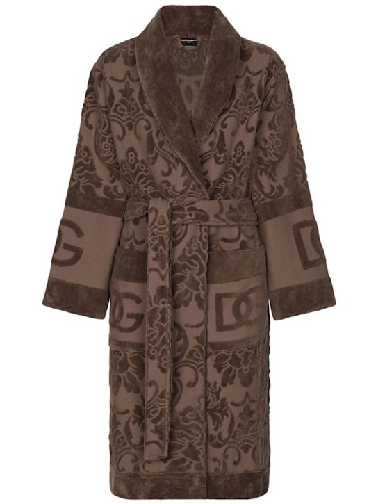 Dolce&Gabbana Logo jacquard cotton bathrobe