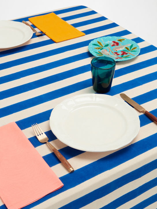 LISA CORTI Nizam Stripes Blu rectangular tablecloth 4 LISA CORTI Nizam Stripes Blu rectangular tablecloth