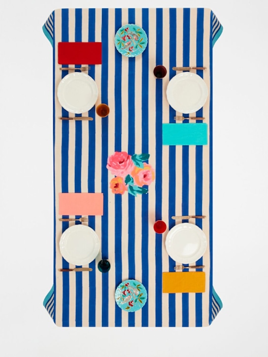LISA CORTI Nizam Stripes Blu rectangular tablecloth 5 LISA CORTI Nizam Stripes Blu rectangular tablecloth