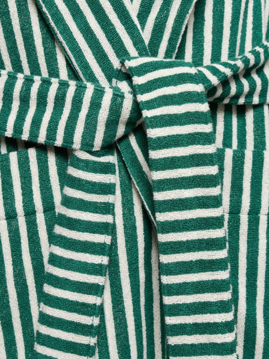 Tekla Teal green striped bathrobe 4 Tekla Teal green striped bathrobe