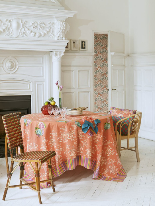 LISA CORTI Kandem Queen Peach cotton tablecloth