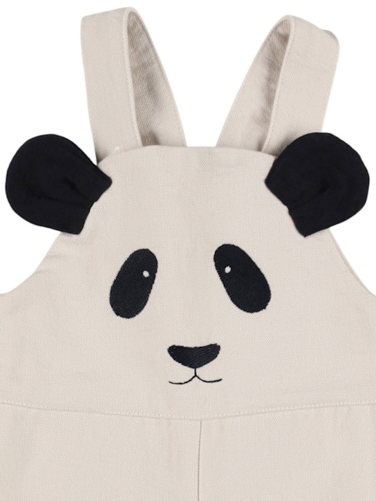 Donsje Panda appliqué cotton overalls