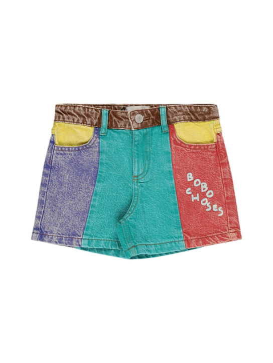 Bobo Choses Color block denim shorts