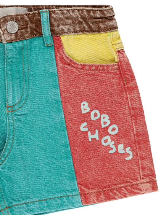 Bobo Choses Color block denim shorts