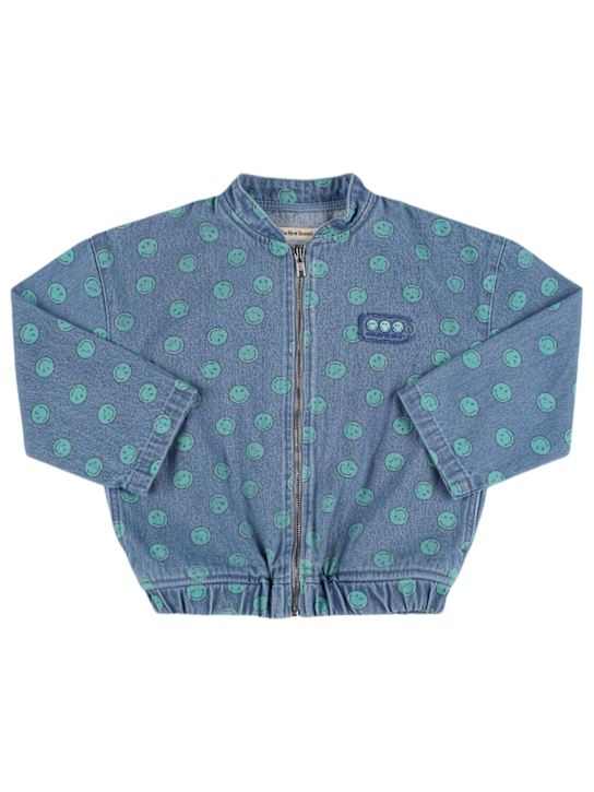 The New Society Printed cotton denim bomber jacket