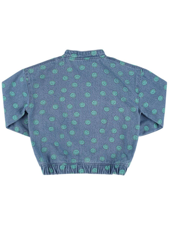 The New Society Printed cotton denim bomber jacket