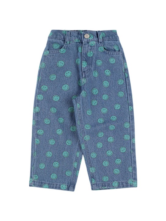 The New Society Printed cotton denim pants