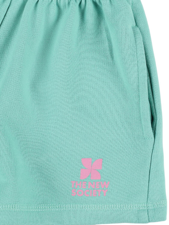 The New Society Printed cotton sweat shorts