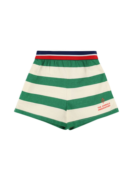 The Animals Observatory Striped cotton jersey shorts
