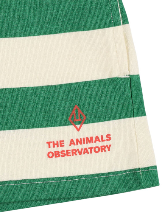 The Animals Observatory Striped cotton jersey shorts