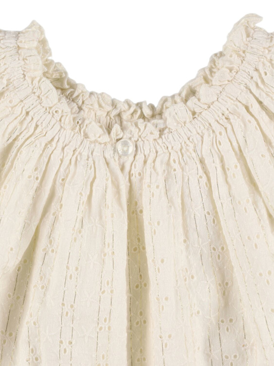 Louise Misha Embroidered cotton blend gauze shirt