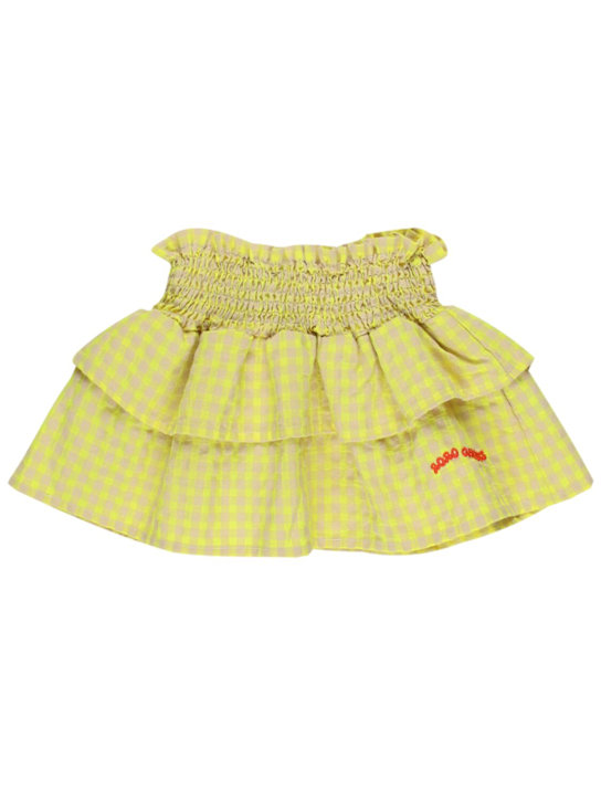 Bobo Choses Woven cotton blend gingham skirt