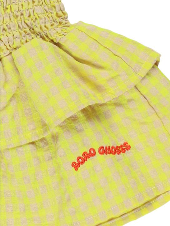 Bobo Choses Woven cotton blend gingham skirt