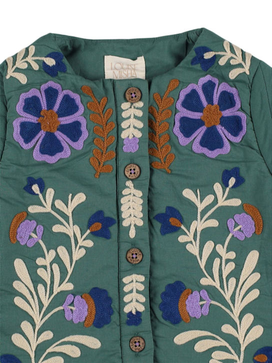 Louise Misha Embroidered cotton quilted jacket