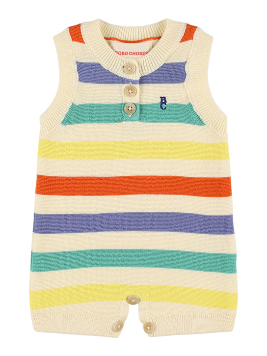 Bobo Choses Striped cotton knit jumpsuit