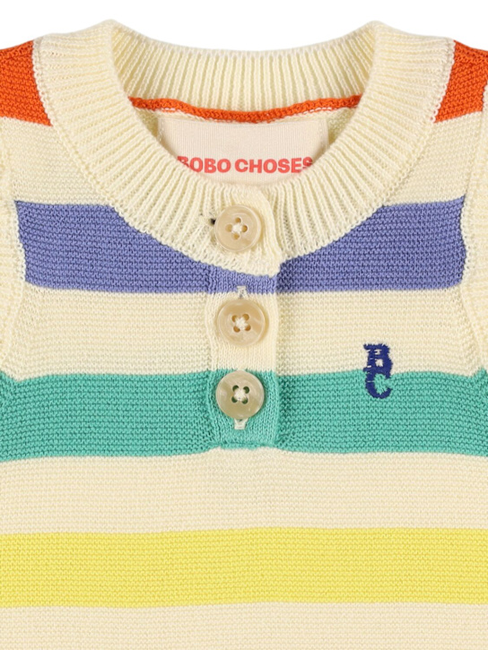 Bobo Choses Striped cotton knit jumpsuit