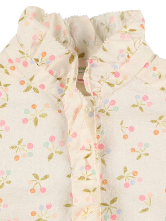 Bonpoint Printed cotton poplin short-sleeve shirt