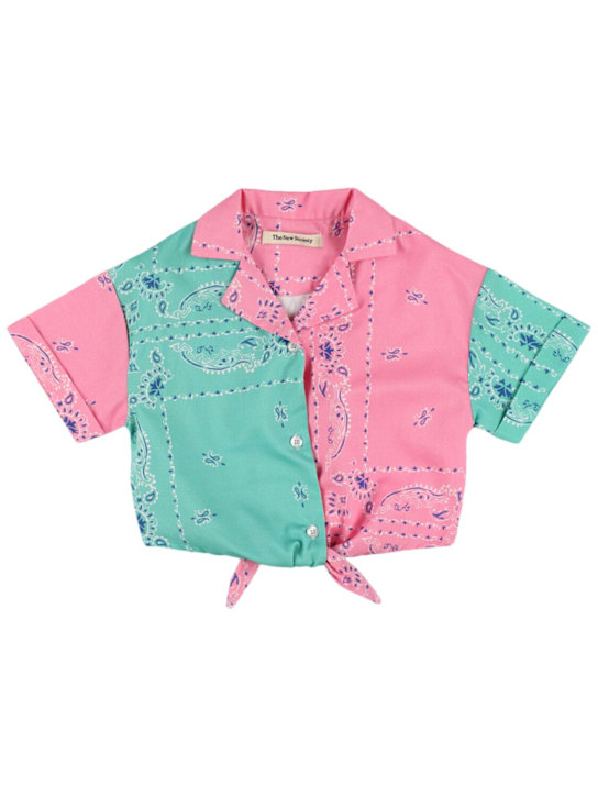 The New Society Cotton poplin cropped shirt