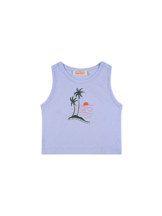 The Animals Observatory Printed cotton jersey tank top