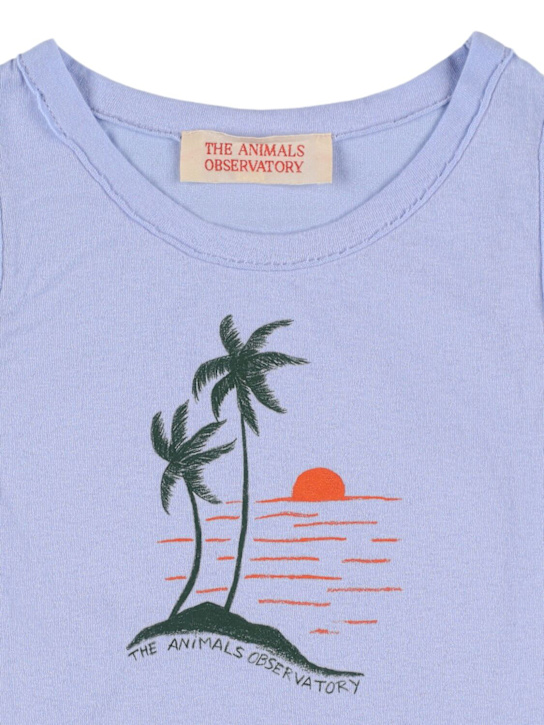 The Animals Observatory Printed cotton jersey tank top