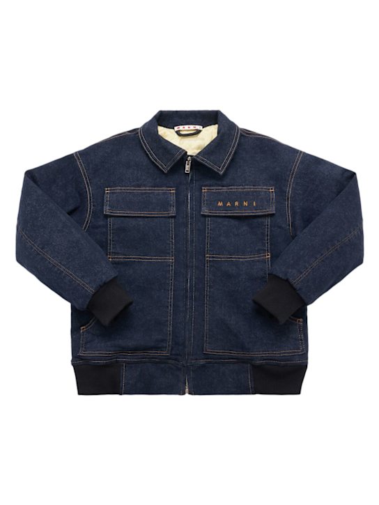 Marni Junior Cotton blend denim bomber jacket
