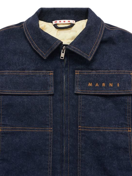 Marni Junior Cotton blend denim bomber jacket