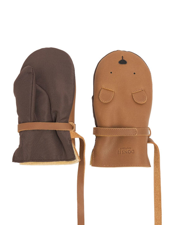 Donsje Bear nubuck leather mittens