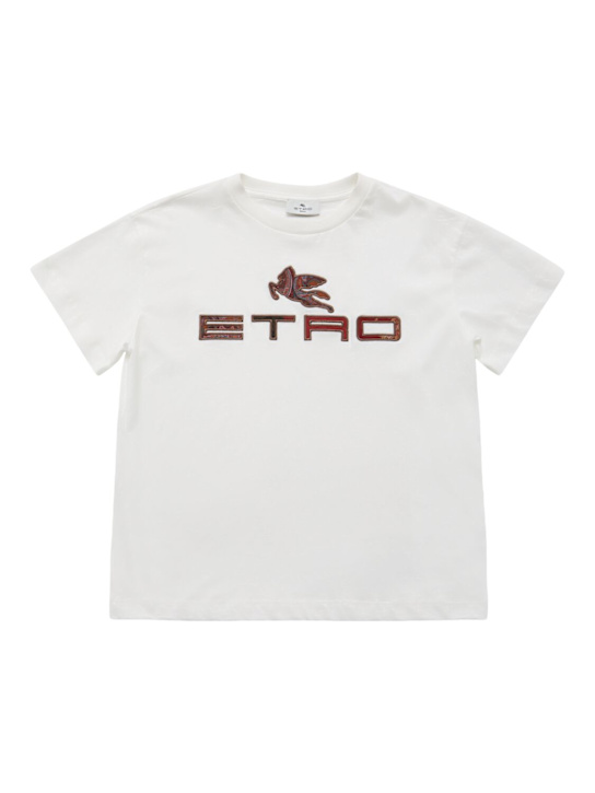 Etro Embroidered cotton jersey t-shirt
