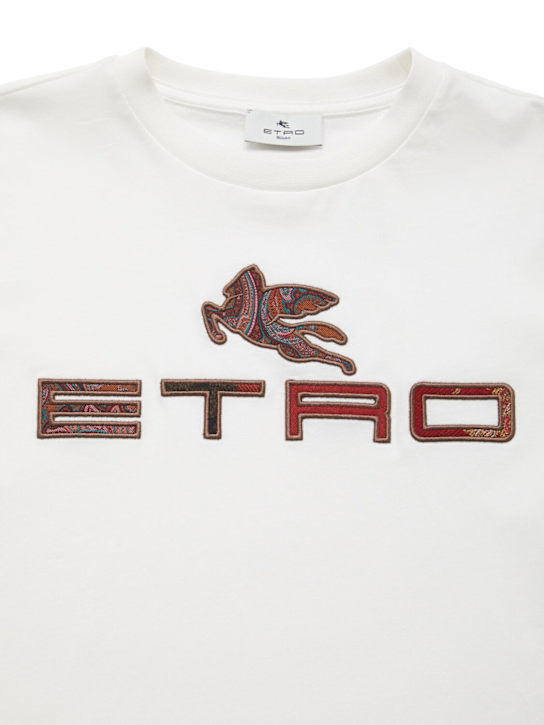 Etro Embroidered cotton jersey t-shirt