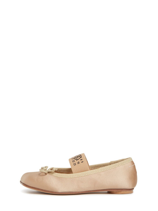 MM6 Maison Margiela Logo print satin ballerinas