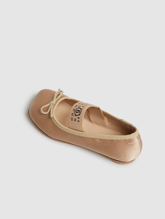 MM6 Maison Margiela Logo print satin ballerinas