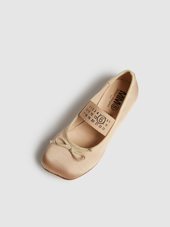 MM6 Maison Margiela Logo print satin ballerinas