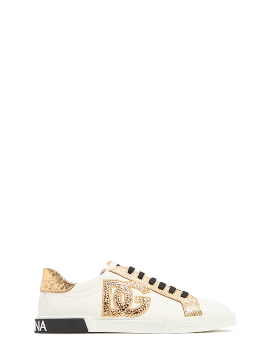 Dolce&Gabbana Logo print leather lace-up sneakers