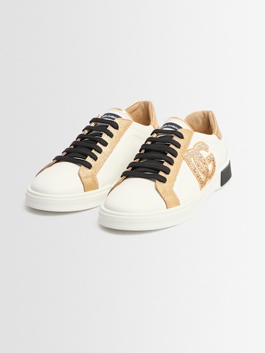 Dolce&Gabbana Logo print leather lace-up sneakers