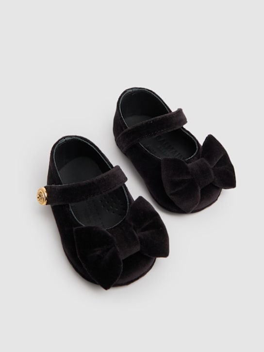 Balmain Velvet pre-walker ballerinas