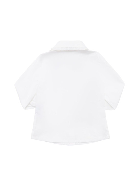 Monnalisa Cotton blend poplin shirt w/ bow 3 Monnalisa Cotton blend poplin shirt w/ bow