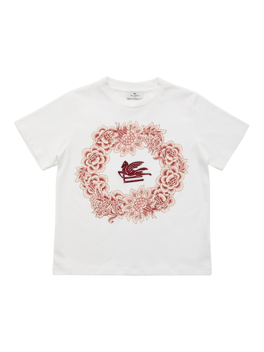 Etro Embroidered cotton jersey t-shirt