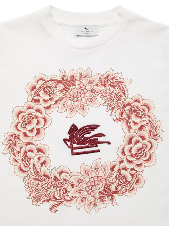 Etro Embroidered cotton jersey t-shirt