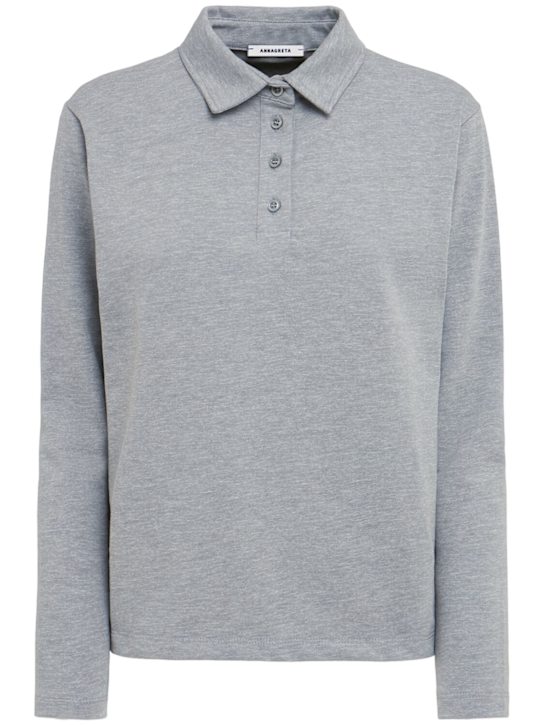 Annagreta Marie long-sleeve cotton jersey polo