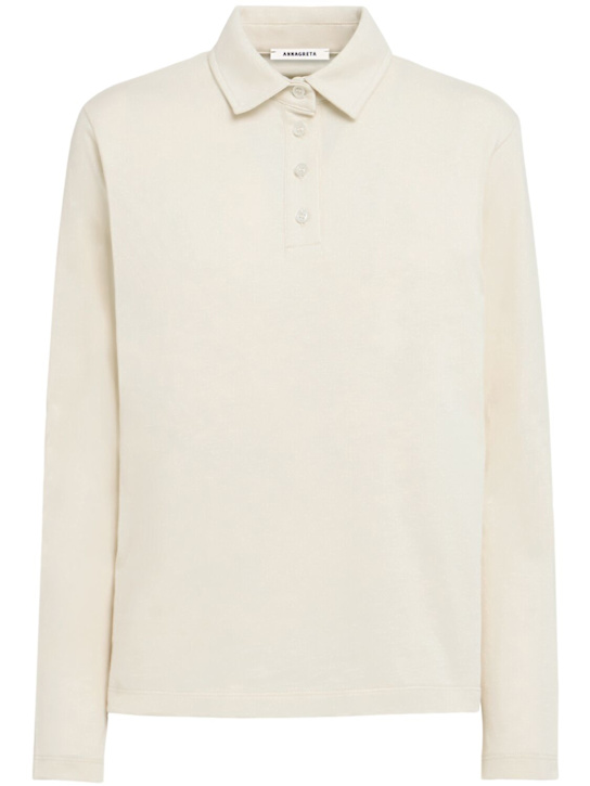 Annagreta Marie long-sleeve cotton jersey polo