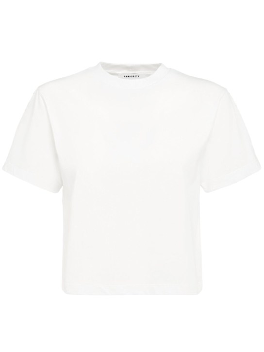 Annagreta Greta cropped cotton jersey t-shirt