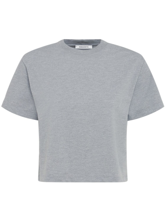 Annagreta Greta cropped cotton jersey t-shirt